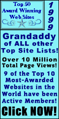 Top 50 Award Winning Web Sites List - Since 1999!