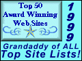 Top 50 Award Winning Web Sites List - Since 1999!