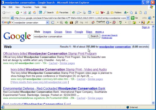 #1+2 rank on Woodpecker Conservation at Google!
